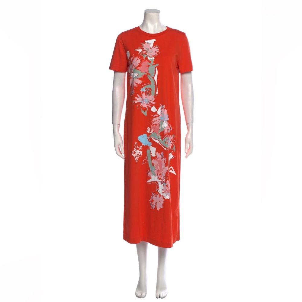 Tanya Taylor Floral Print Midi T-Shirt Dress
